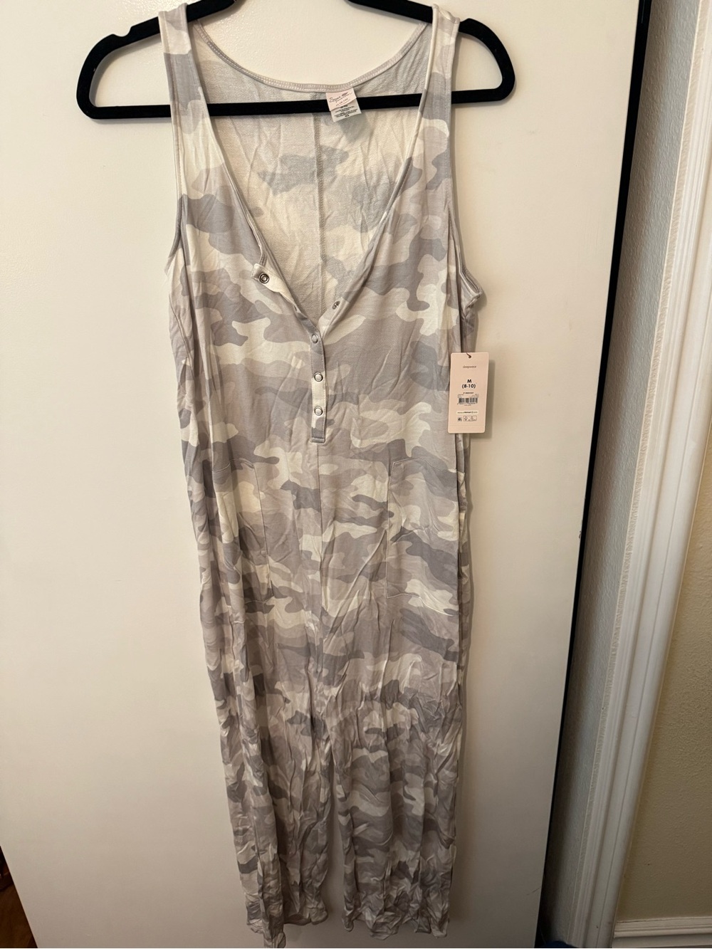 Secret Treasures Light Gray Camo Tank Jumpsuit